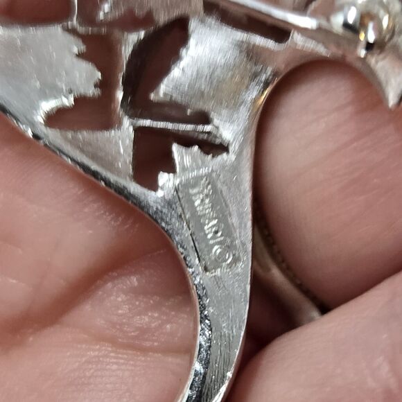 Vintage Crown Trifari Atomic MCM Unique Brooch Abstract Pointed Silver Tone - Picture 4 of 5